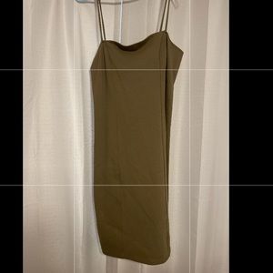 Olive green mini dress